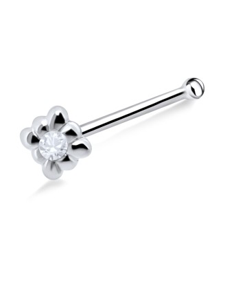 Intricate Design Silver Bone Nose Stud NSKD-698